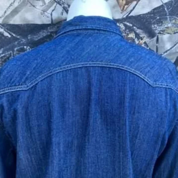 Levi's Barstow Triple Stitch High Quality Pearl Snap Western Shirt Men's Medium - Picture 12 of 16